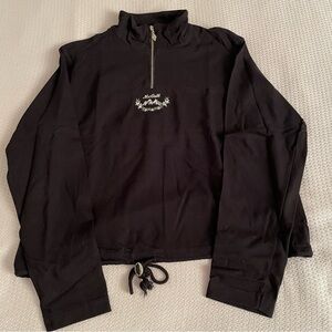 SDI Black athleisure Half-Zip Sweatshirt